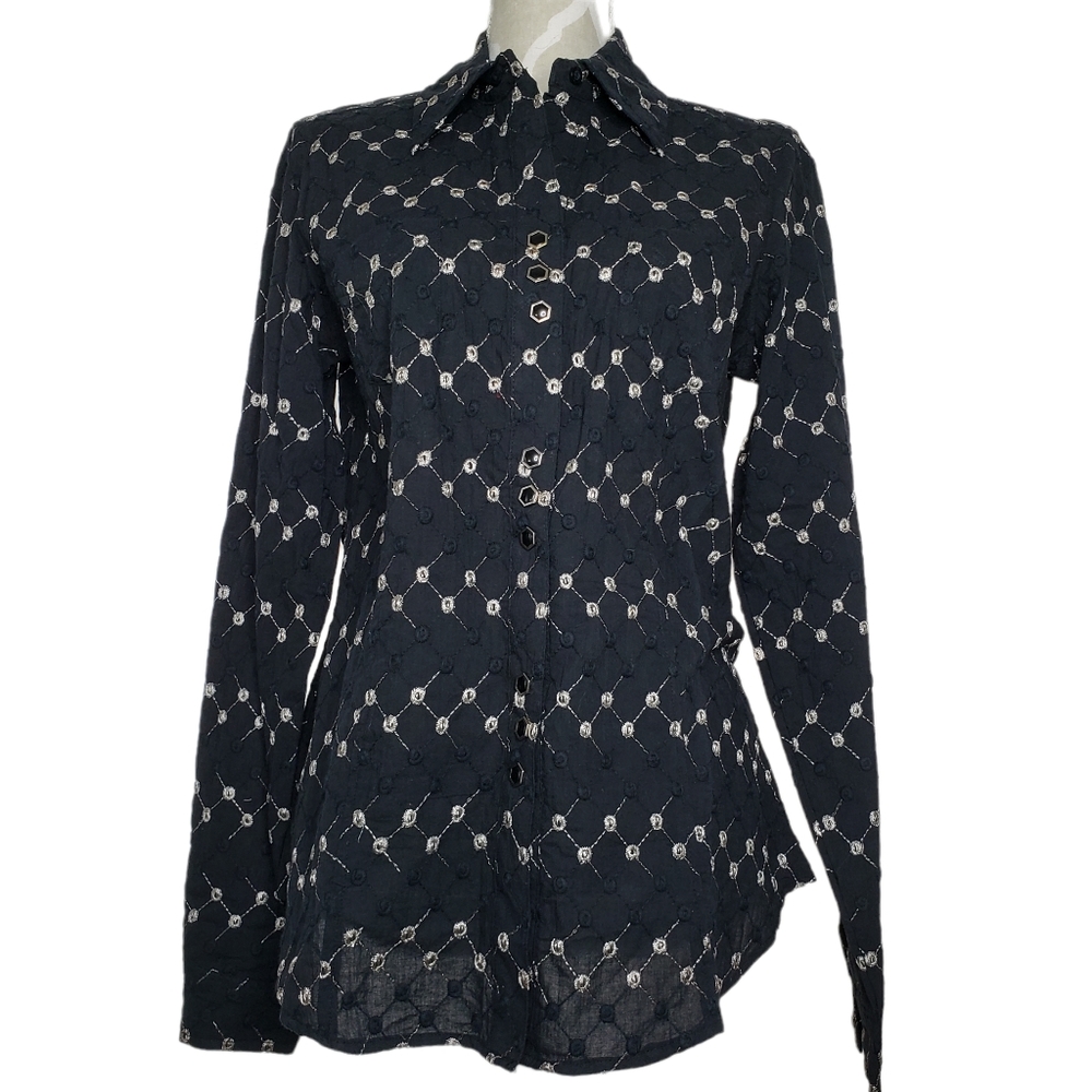 Roper Womens Long Sleeve Rodeo Western Top M Vintage
